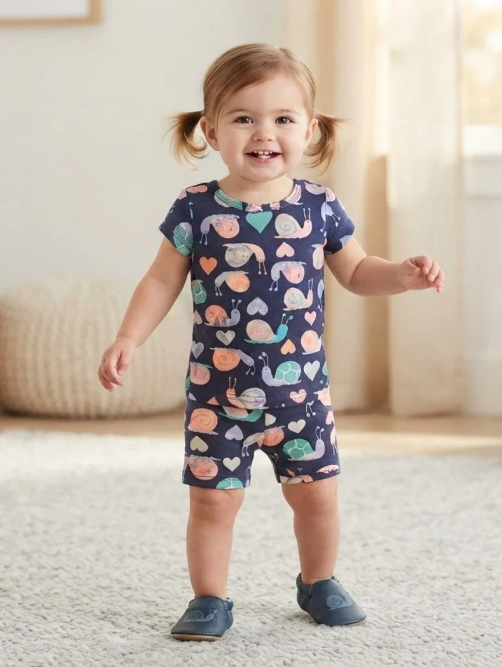 Free When Bundled With Item(s) - Carter's 9MSnail and Heart Print Toddler Outfit